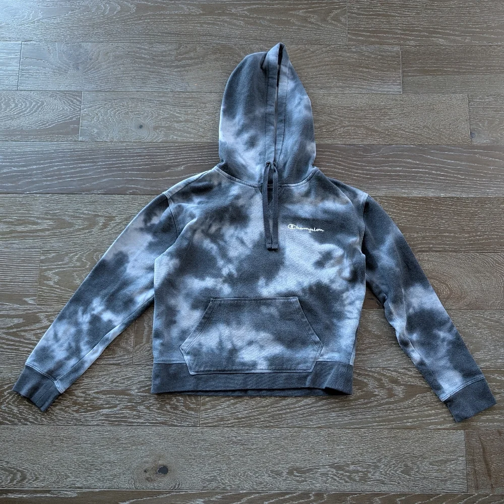 3/$15 - Champion Kids Black and Gray Tie-Dye Pullover Hoodie Size Small